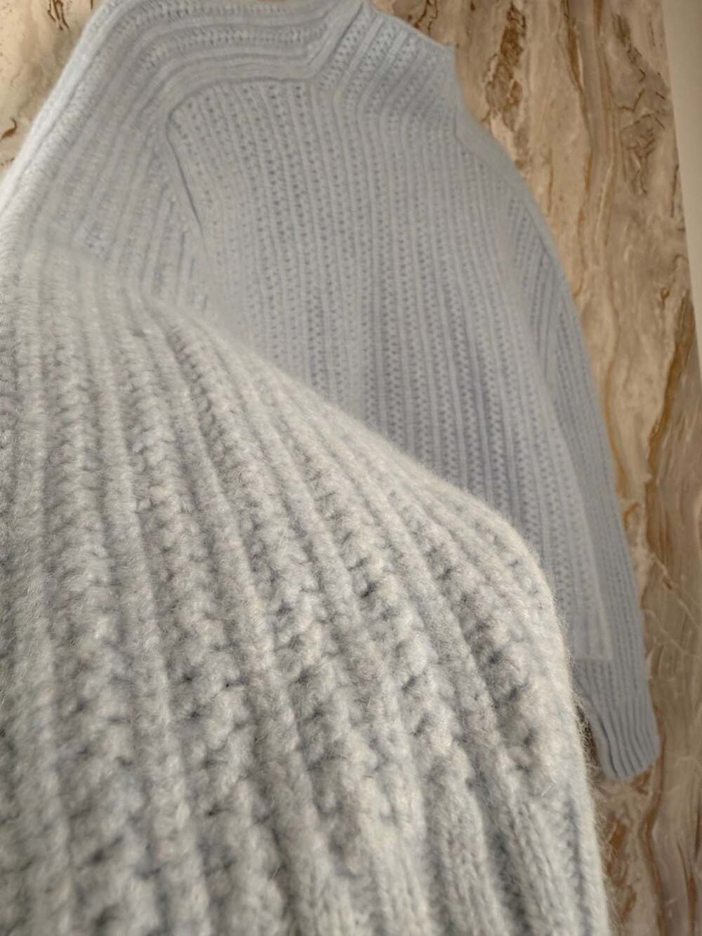 Madewell Light Blue Ribbed Mockneck Cropped Sweater Size L - Picture 5 of 11